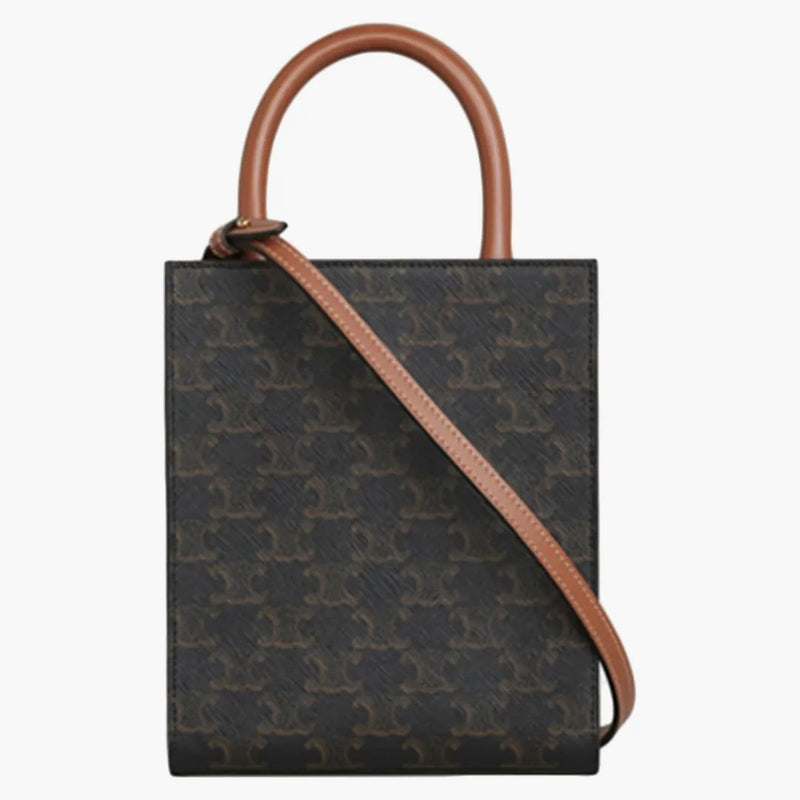 Celine Vertical Mini Dead Triomphe Canvas Tan
