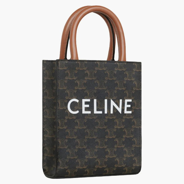 Celine Vertical Mini Dead Triomphe Canvas Tan