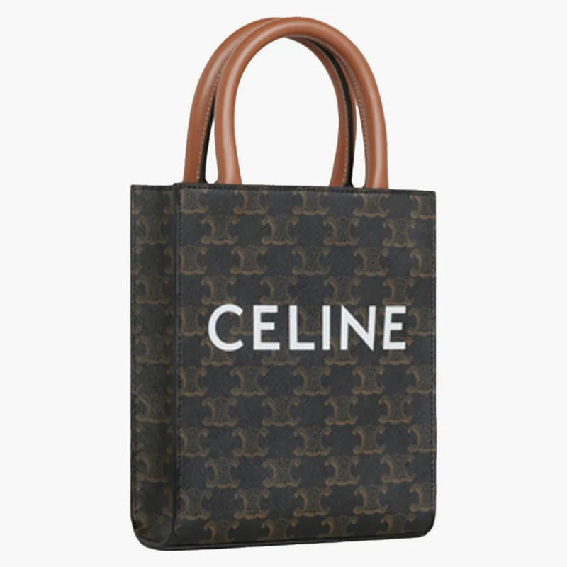 Celine Vertical Mini Dead Triomphe Canvas Tan