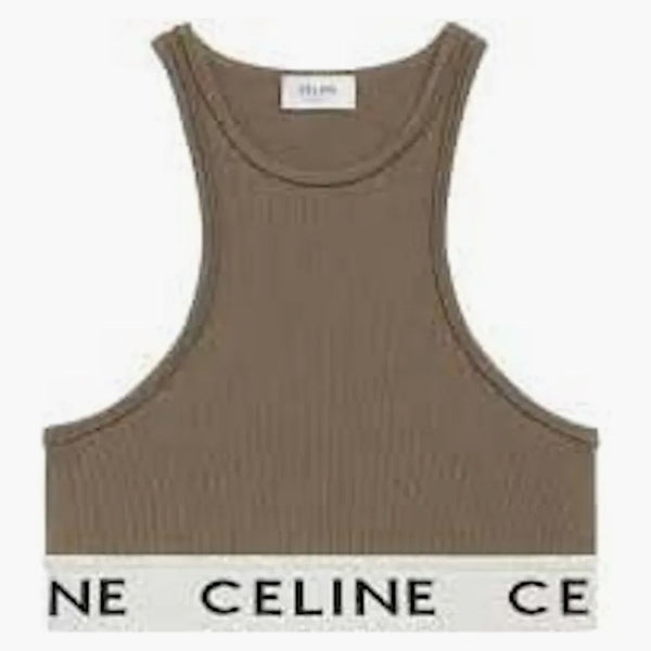 Celine (W) sportbh i atletisk stickad khaki/grädde