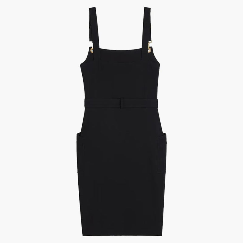 Celine Workwear Viscose Sable Dress Black