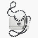 Chanel 19 billetera de cadena blanca/negra