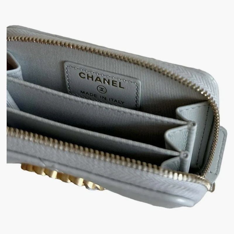 Chanel 19 Zipped Coin Purse Light Grey (ap0949)
