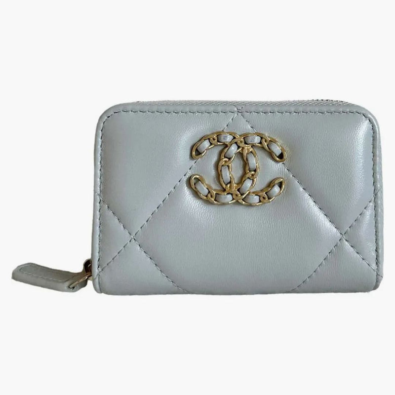 Chanel 19 Zipped Coin Purse Light Grey (ap0949)