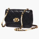 Chanel 22c Mini Flap Bag Mini Imitation Pearl Black