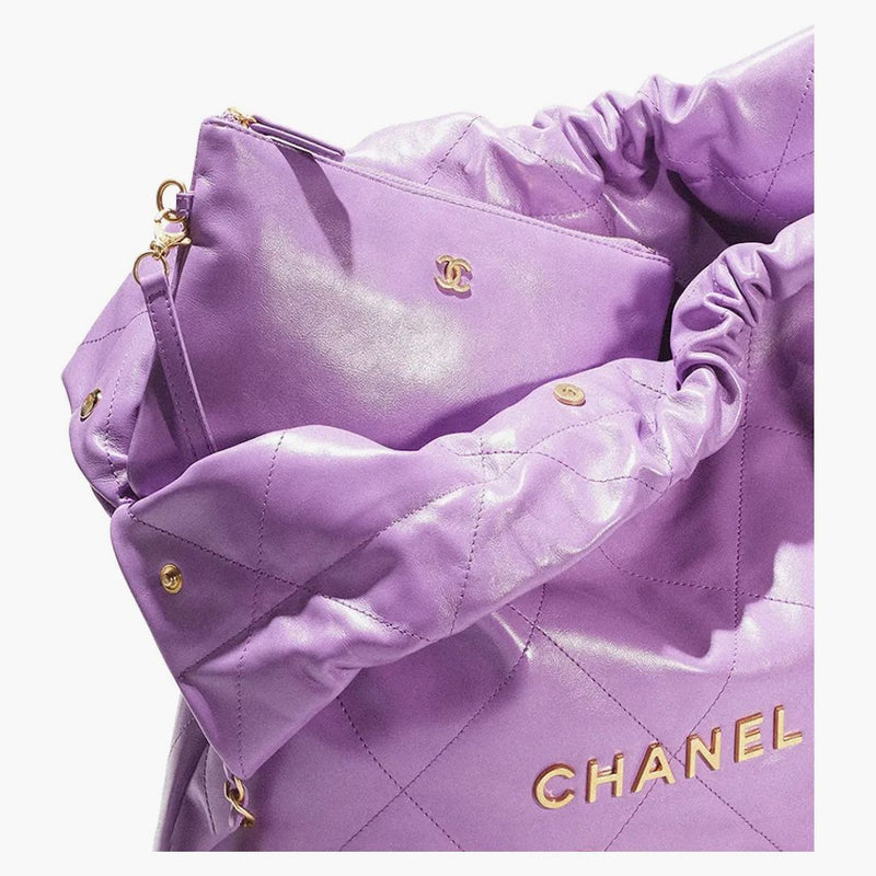 Chanel 22 handväska 22s Calfskin Purple