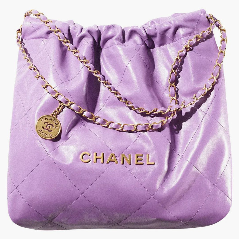 Chanel 22 handväska 22s Calfskin Purple