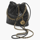 Chanel 22 Handbag Mini 23k Shined Grained Calfskin Black