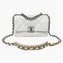 Chanel 22S Lambskin Chanel 19 Flap Bag Crossbody Bag Small White