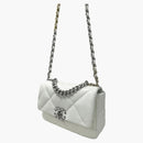 Chanel 22S Lambskin Chanel 19 Flap Bag Crossbody Bag Small White