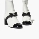 Chanel 55mm Bow Ankle Boots White Stretch Lambskin