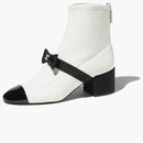 Chanel 55mm Bow Ankle Boots White Stretch Lambskin