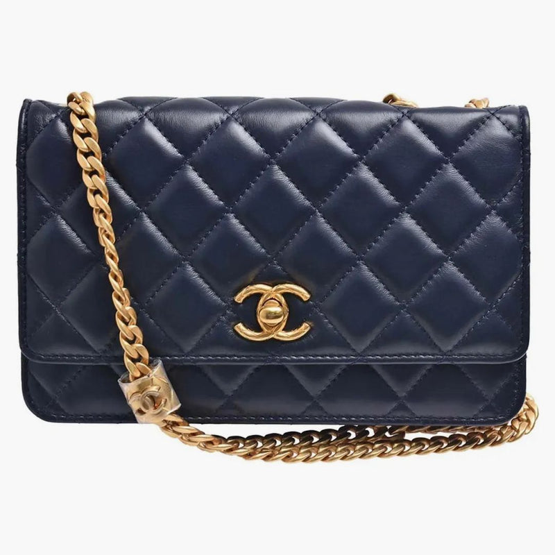 Chanel Adjustable Strap Woc Navy Blue (ap3043)