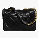 Chanel 19 Flap Bag Lambskin Gold/Ruthenium-Tone Large Black
