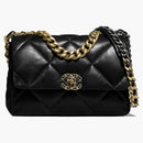 Chanel 19 Flap Bag Lambskin Gold/Ruthenium-Tone Large Black