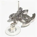 Chanel Bow Tie Cc Logo Earrings Silver (aba922)