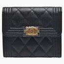 Chanel Boy Small Flap Wallet Black (A80734)