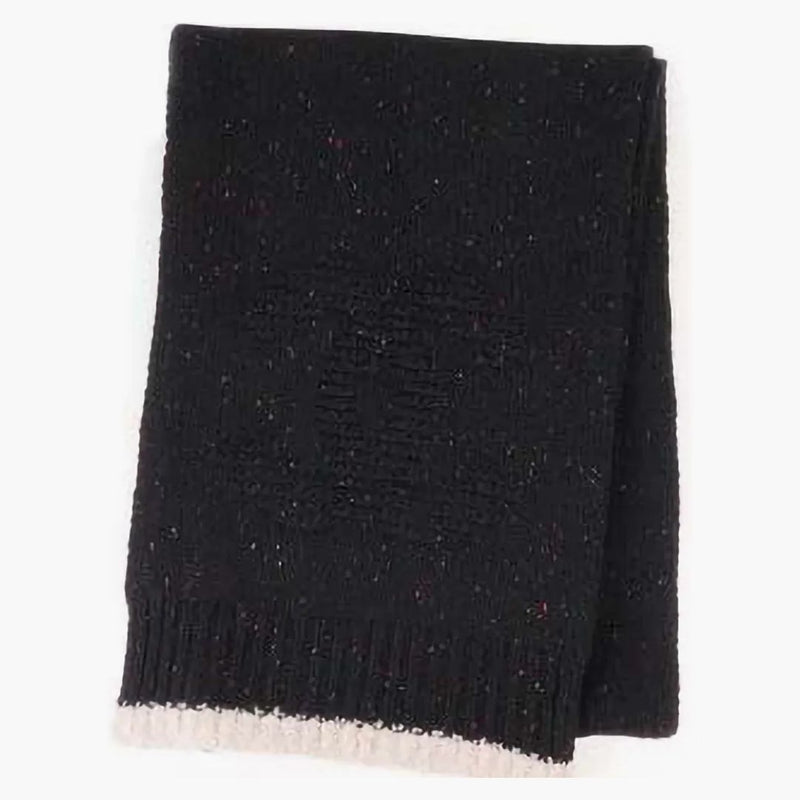 Chanel CC Logo Cashmere Scarf Black