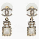 Chanel CC Logo Crystal Perfume Bottle Earrings Gold (AB7272)