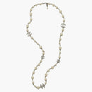 Chanel Cc Logo Long Necklace Rhinestone Necklace Silver/pearl (a36121)