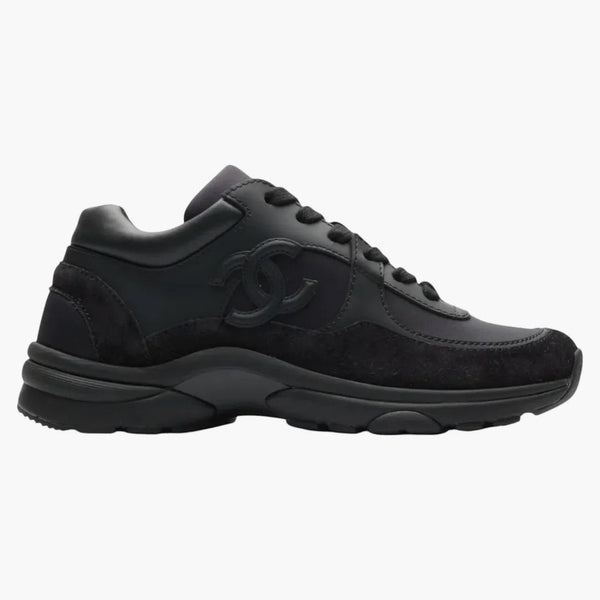 Chanel Triple Black Chanel CC Logo Low Top triple black