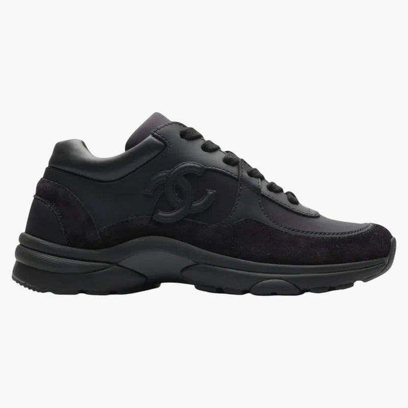 Chanel Triple Black Chanel CC Logo Low Top triple black