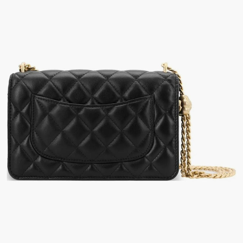 Chanel Camellia Adjusting Buckle Chain With Gold Cc Logo Woc Black (ap3297-b10702-94305)