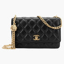 Chanel Camellia Nastavení řetězu spony se zlatým logem CC WOC Black (AP3297-B10702-94305)
