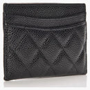 Chanel Classic Card Holder Quilted Caviar Gold-tone Black