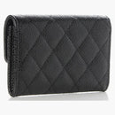 Chanel Card Holder Quested Diamond Black/Burgundy