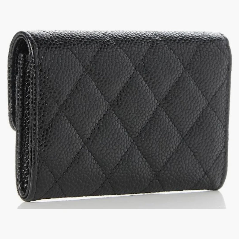 Chanel Card Holder Quilted Diamond Black/Burgundy