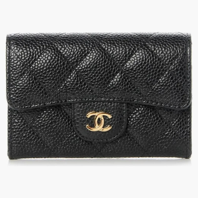 Chanel Card Holder Quilted Diamond Black/Burgundy