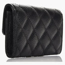 Chanel Card Holder Quilted Caviar Gold-Tone Black