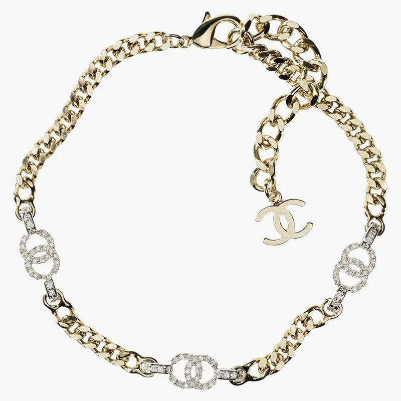 Chanel Choker Necklace AB8287 Gold/Silver/Crystal