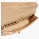 Chanel Classic Double Flap Quilted Caviar Gold-Tone Medium Beige Clair