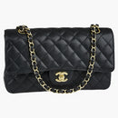 Chanel Classic Double Flap Quilted Caviar Gold-Tone Medium Black