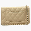 Chanel Classic Quilted Woc Crossbody Bag Beige