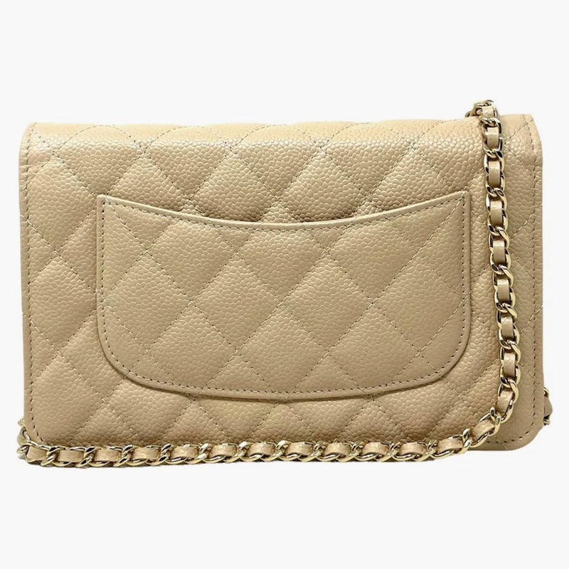 Chanel Classic Quilded Woc Crossbody Bag Beige
