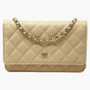 Chanel Classic Quilted Woc Crossbody Bag Beige