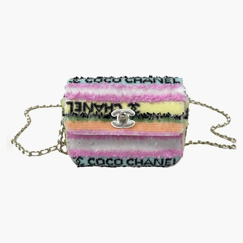 Chanel Classic paljetter Mini Flap Bag Multicolor