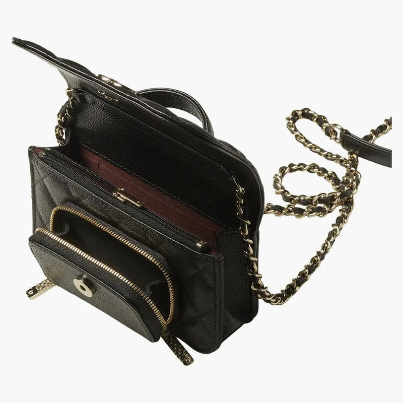 Chanel -koppling med kedjan AP2914 svart