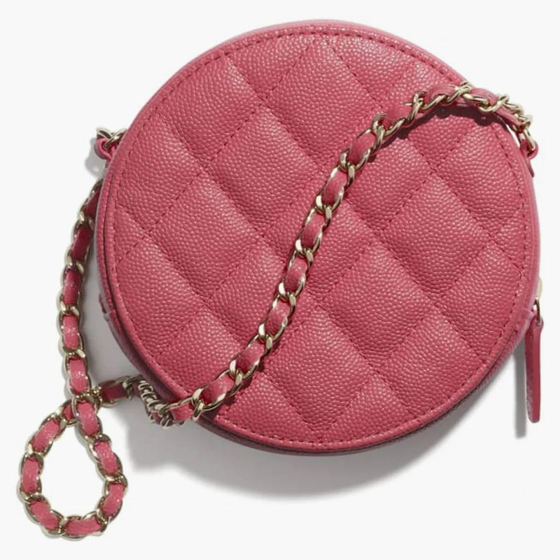Chanel Clutch with Chain Grained Calfskin Gold-Tone Pink