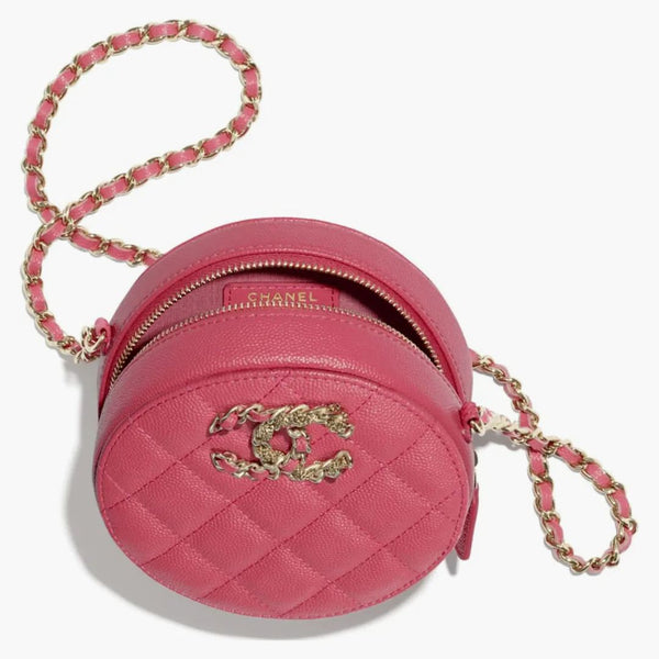 Chanel Clutch with Chain Grained Calfskin Gold-Tone Pink