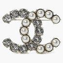 Chanel Crystal Brooch Gold