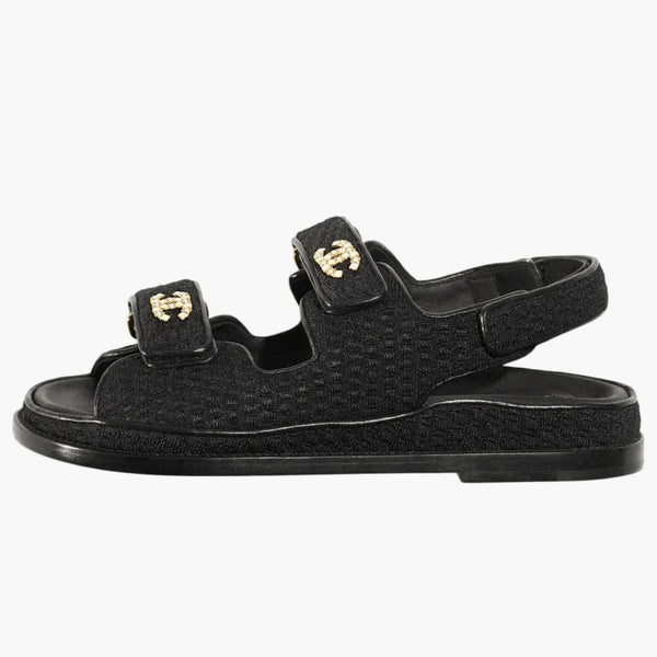 Chanel Dad Sandal Black Knit