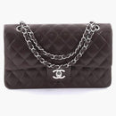 Chanel Double Flap Diamond Quilted Medium Dark Brown