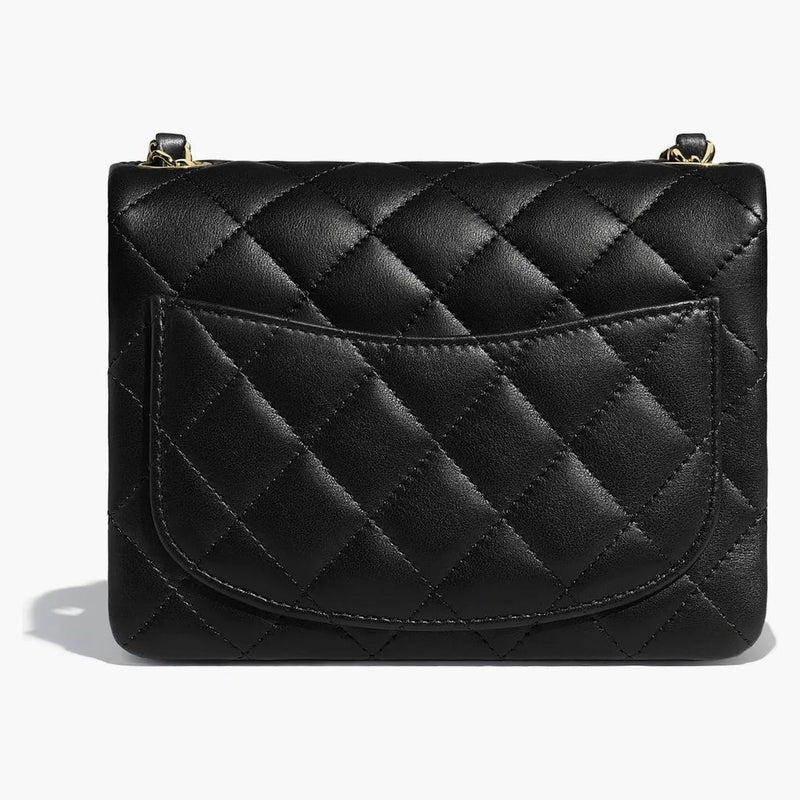 Chanel Flap Bag Mini Lambskin Gold-Tone Black