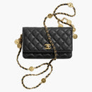 Chanel Gold Coin Chain Black Wallet on Chain Black (AP3113-B09805-94305)