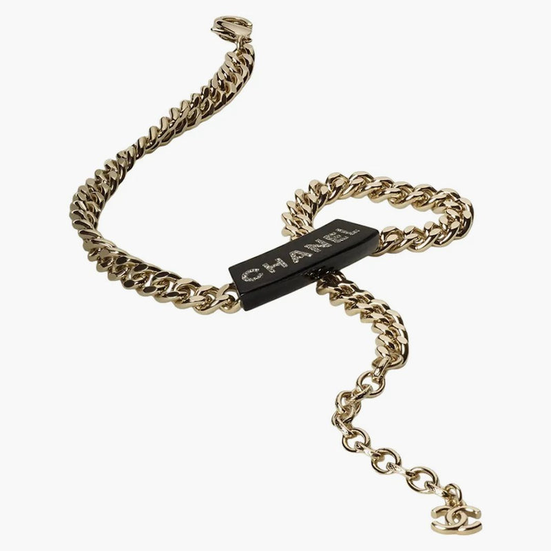Chanel Gold Náhrdelník AB9374 Gold/Black