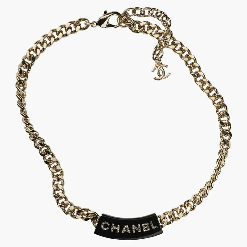 Chanel Gold Náhrdelník AB9374 Gold/Black